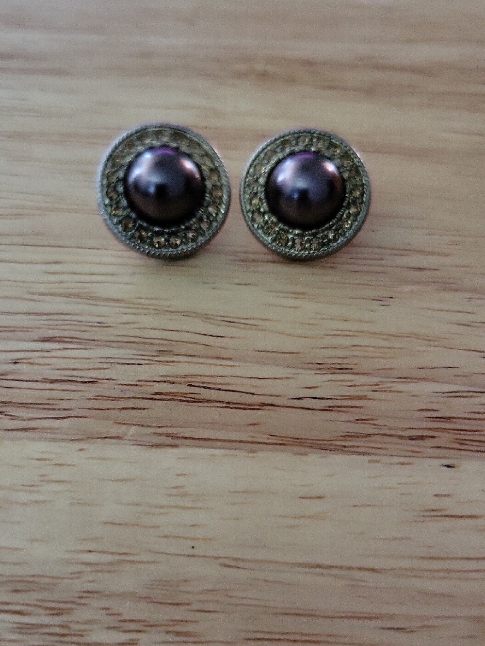 Elegant Purple Pearl Halo Stud Earrings